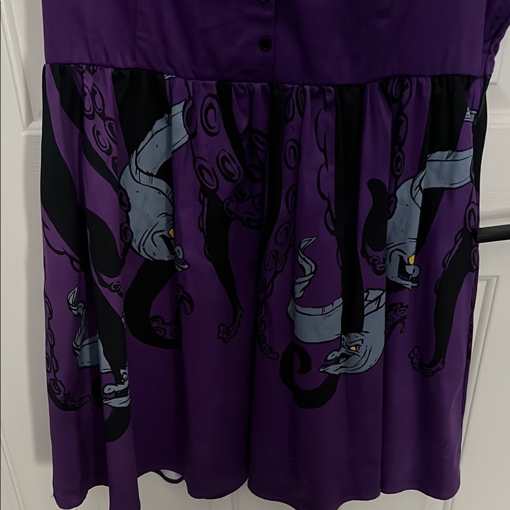Her Universe Little Mermaid Ursula Purple Pleated Polo Collar Sundress NWT - Picture 5 of 8